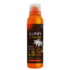 LUNA SUN TAN OIL SPF 15+ FOR ALL SKIN TYPES SPRAY 200 ML